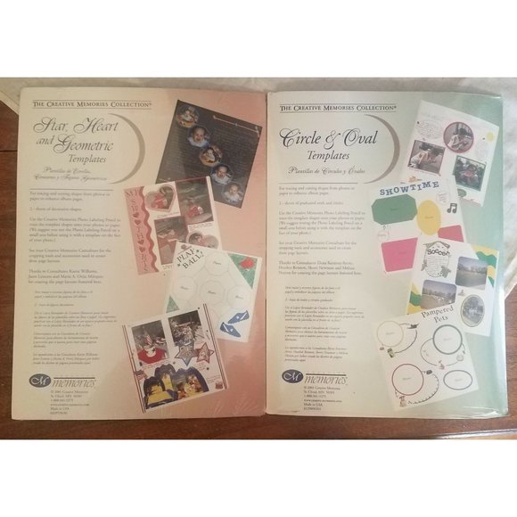 Creative Memories new 2 sets templates Star Heart Geometric & Circle oval - Picture 1 of 4